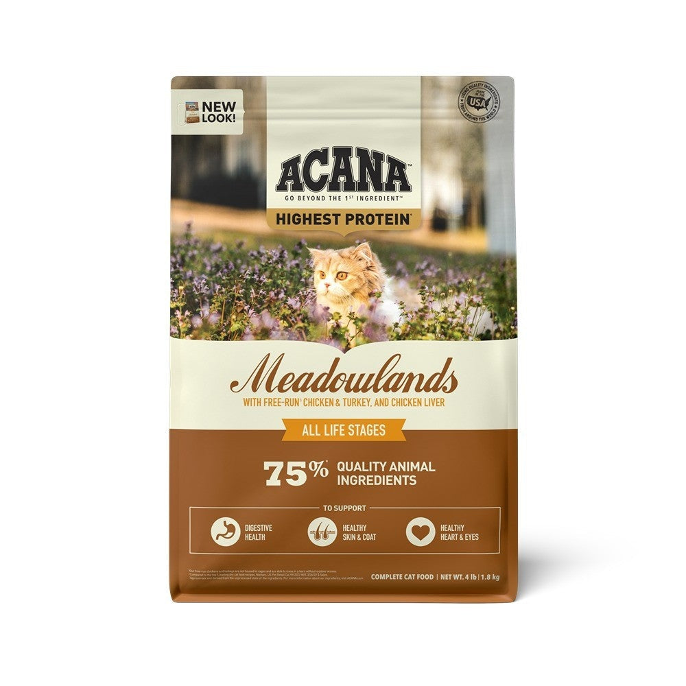 Acana Adult Meadowlands High Protein + Lamb & Kidney Cat Food Bundle