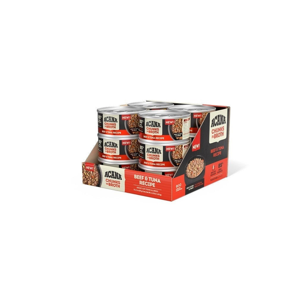 Acana Adult Meadowlands High Protein + Beef & Tuna Cat Food Bundle