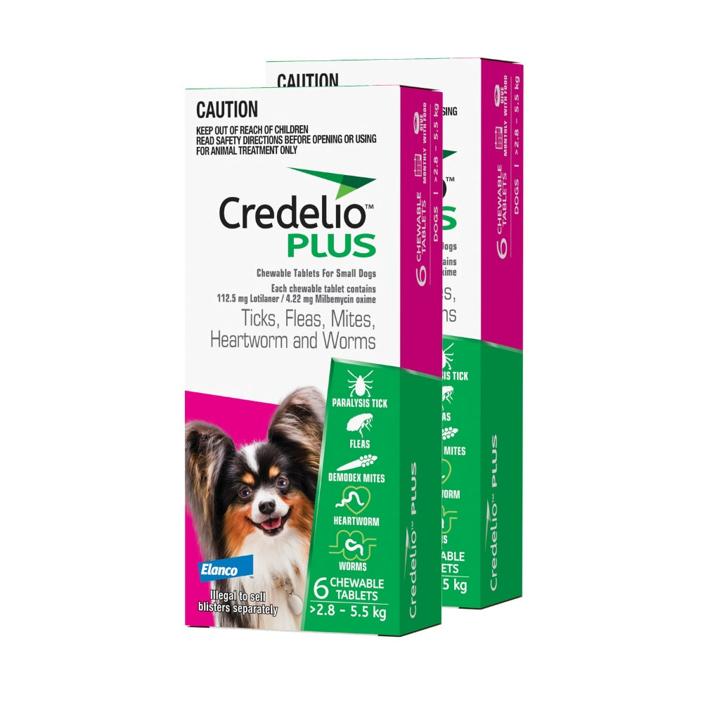 Credelio PLUS Chewable Tablets For Small Dogs 2.8-5.5kg
