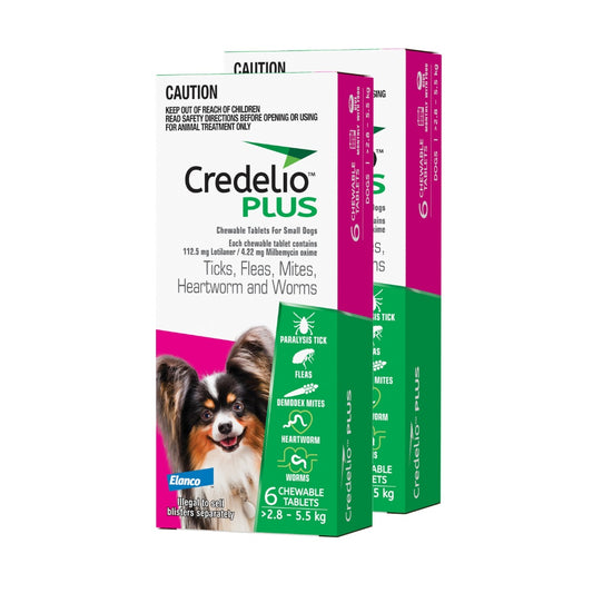 Credelio PLUS Chewable Tablets For Small Dogs 2.8-5.5kg