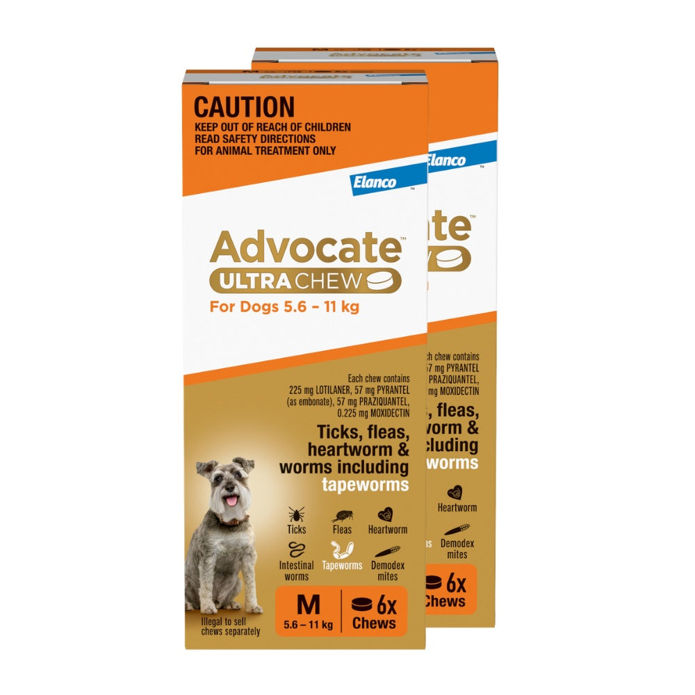 Advocate Ultra Chew Medium Breed 5.6 - 11kg Dog Flea, Tick & Worming