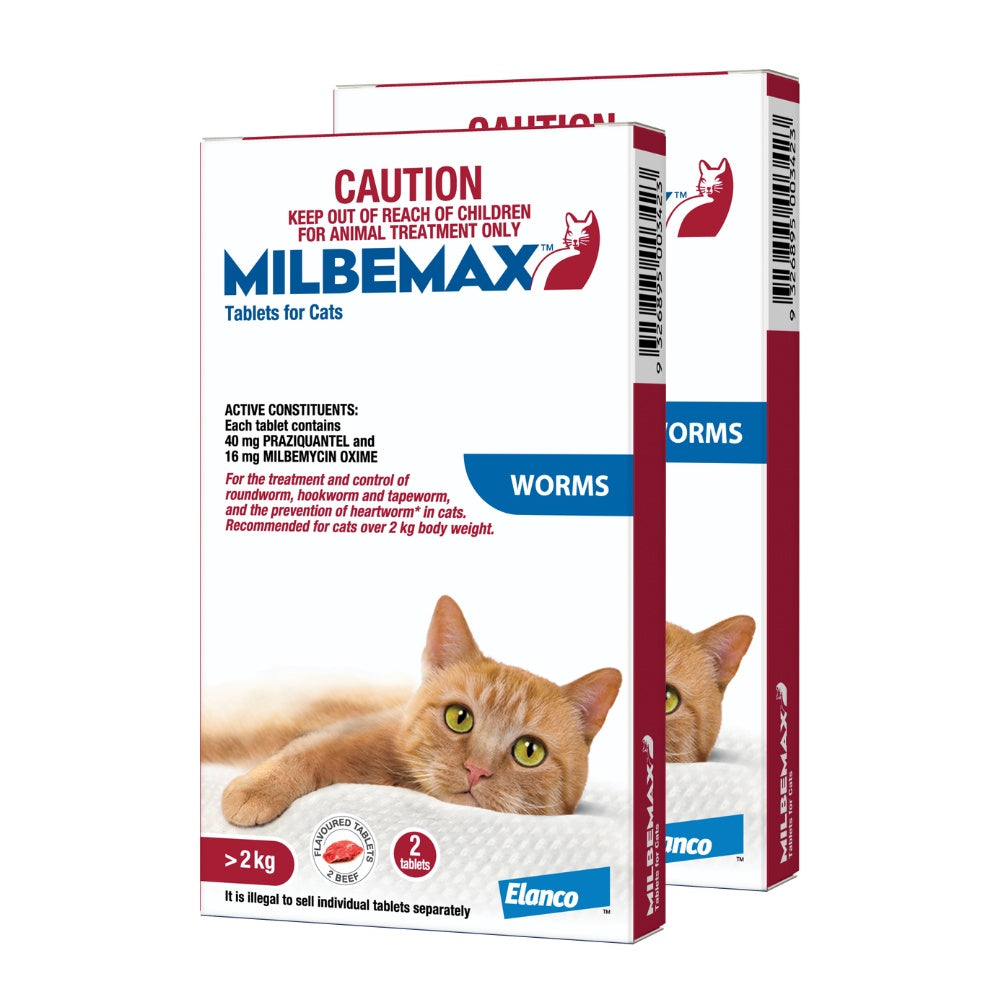 Milbemax Allwormer >2kg Cat 2 Pack