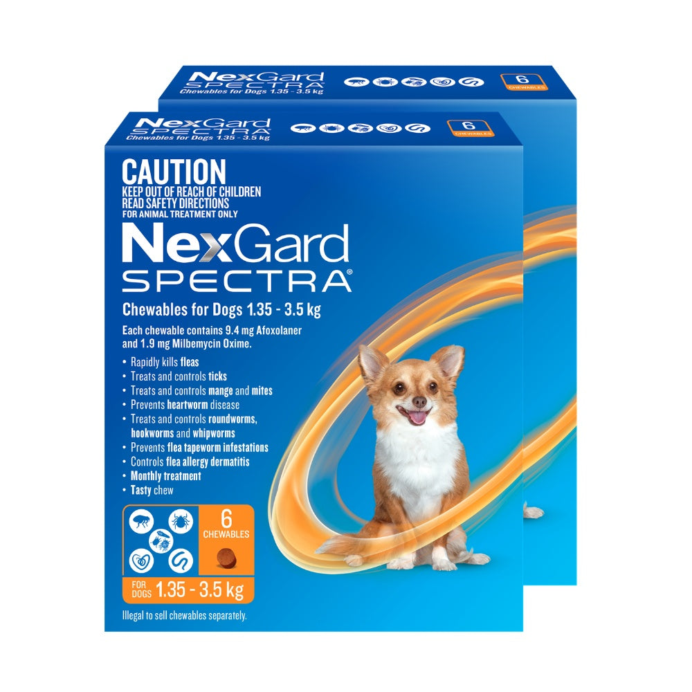 NexGard Spectra Extra Small Breed 1.35-3.5kg Flea, Tick & Worming Dog Chews