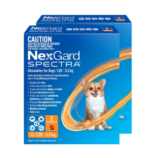 NexGard Spectra Extra Small Breed 1.35-3.5kg Flea, Tick & Worming Dog Chews