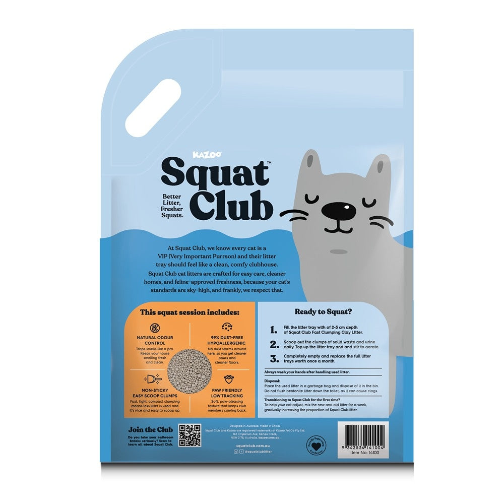 Squat Club Fast Clumping Clay Cat Litter