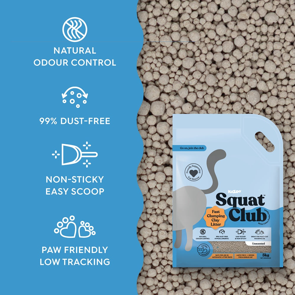 Squat Club Fast Clumping Clay Cat Litter