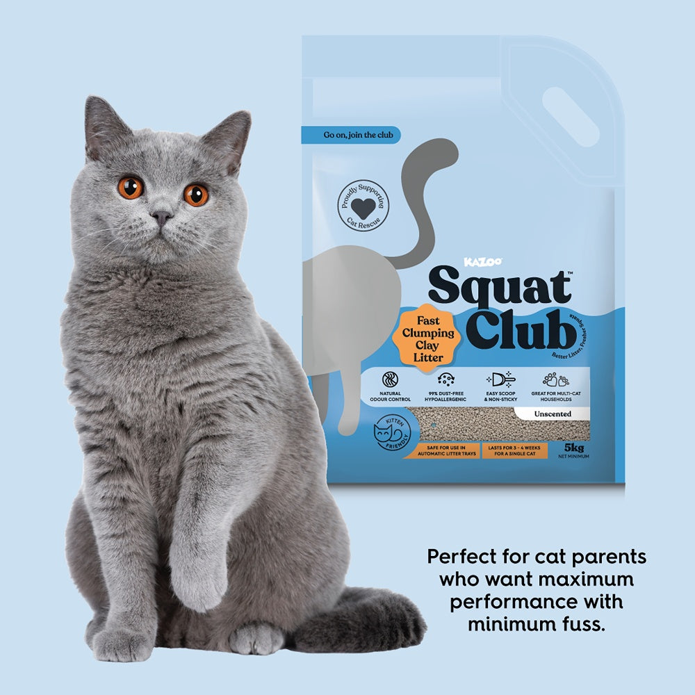 Squat Club Fast Clumping Clay Cat Litter