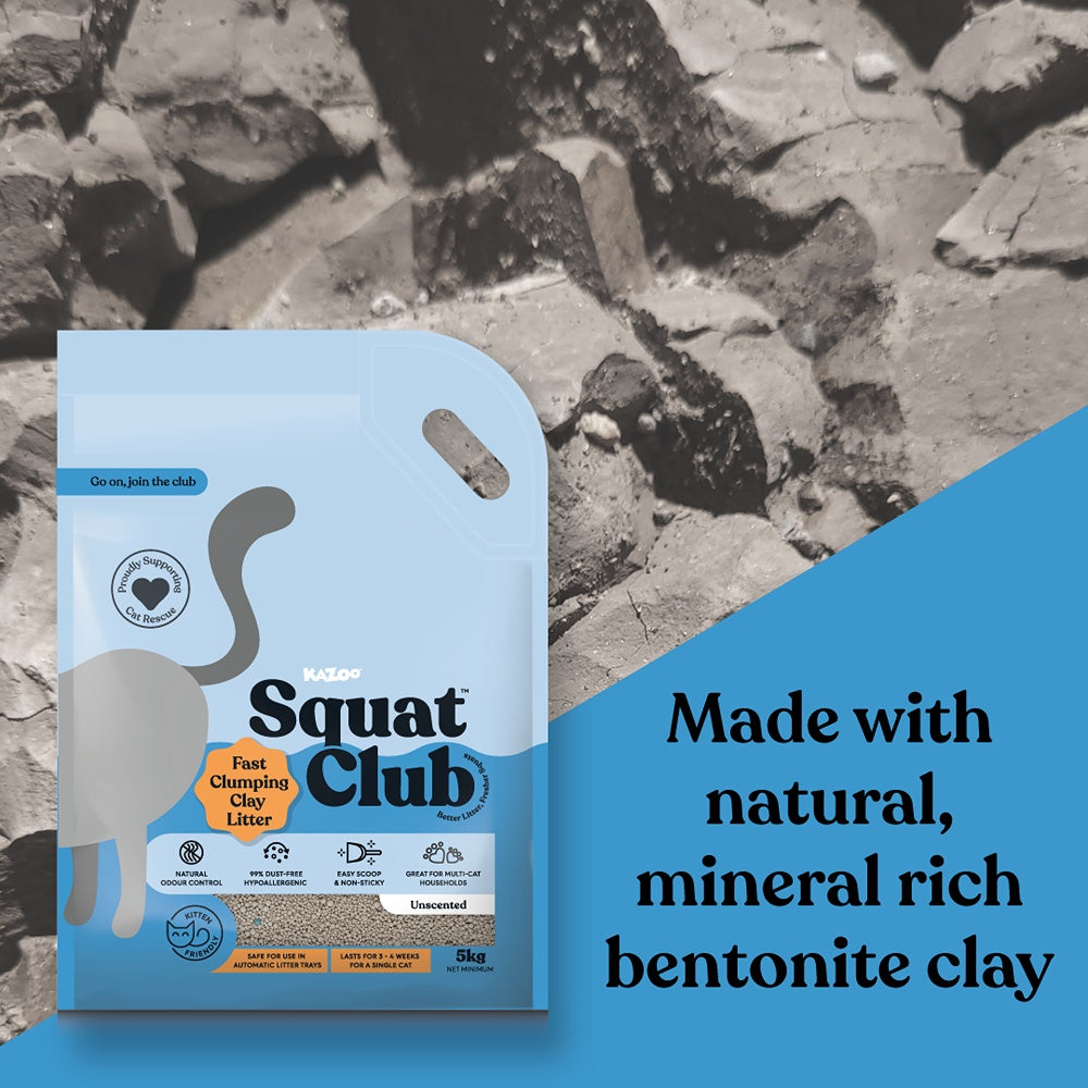 Squat Club Fast Clumping Clay Cat Litter