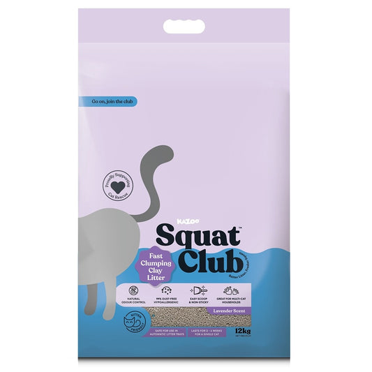 Squat Club Fast Clumping Lavender Scented Clay Cat Litter