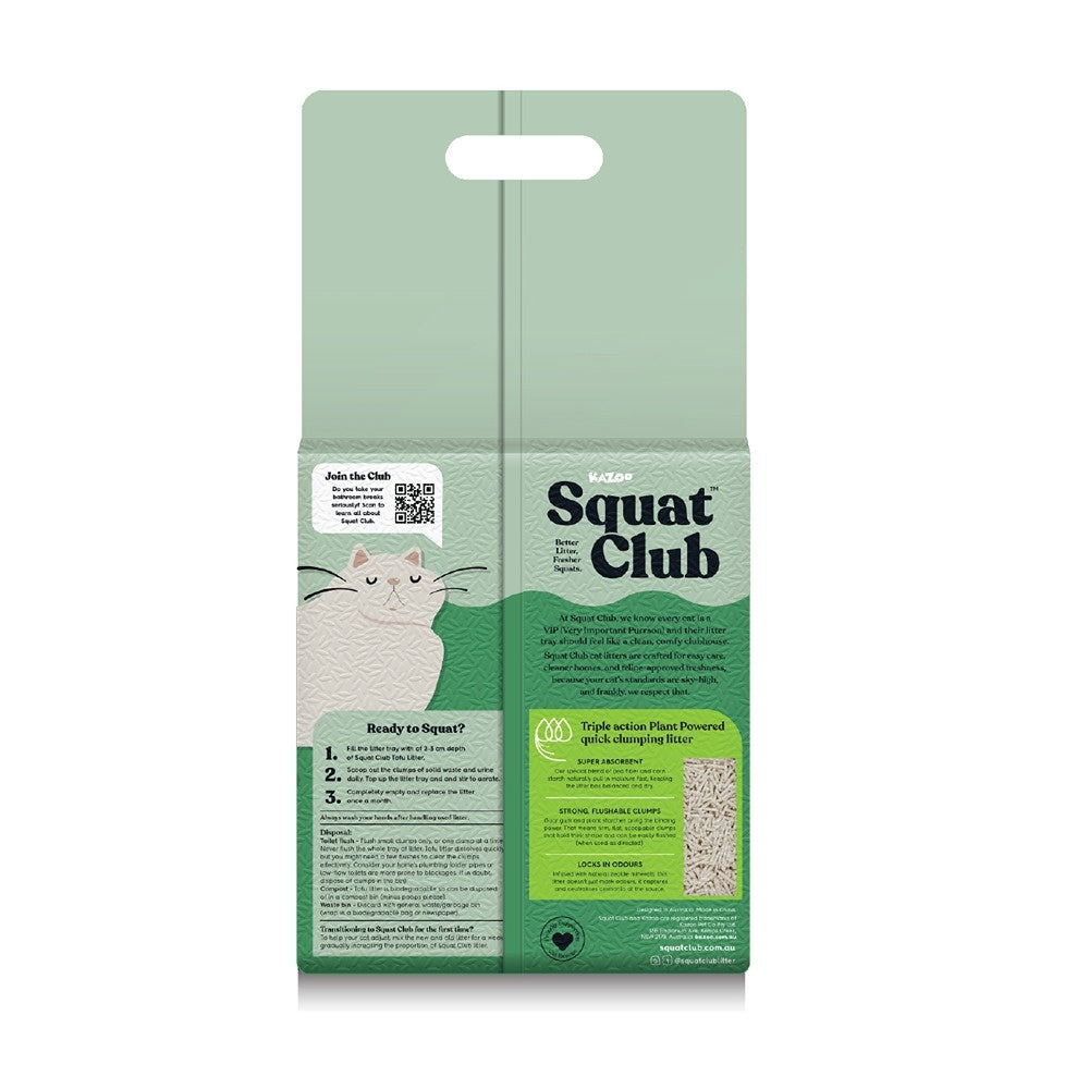 Squat Club Tofu Plant Powered Flushable Cat Litter