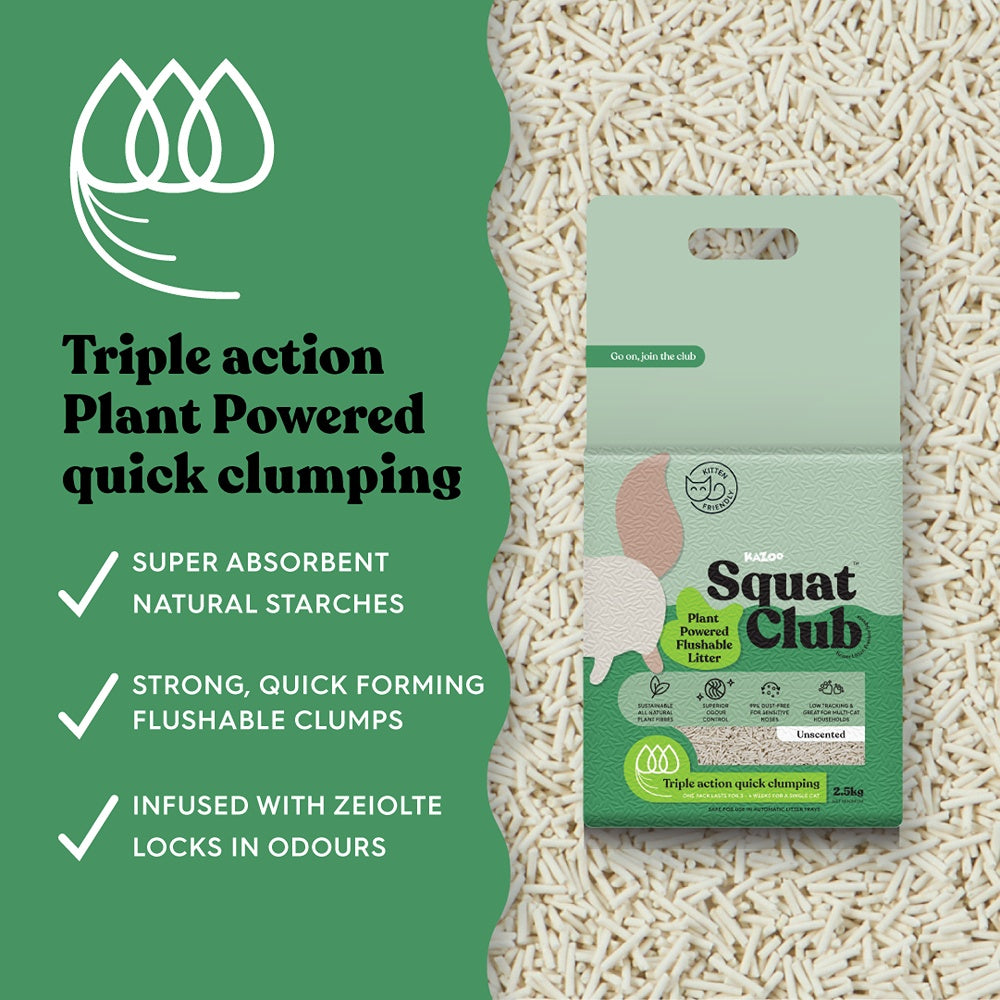 Squat Club Tofu Plant Powered Flushable Cat Litter