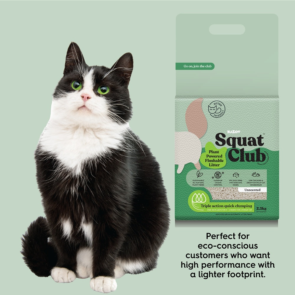 Squat Club Tofu Plant Powered Flushable Cat Litter