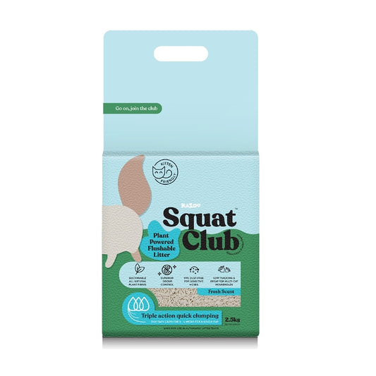 Squat Club Plant Powered Fresh Scented Flushable Cat Litter