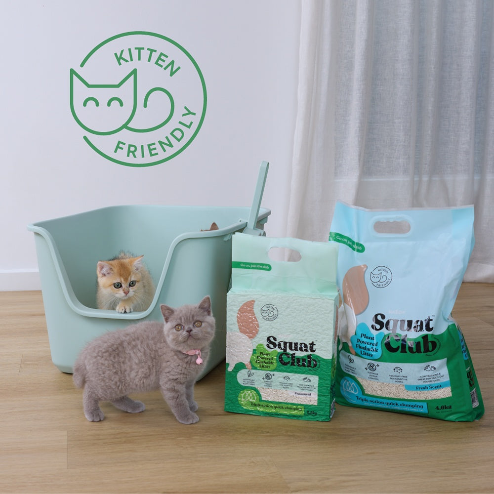 Squat Club Plant Powered Fresh Scented Flushable Cat Litter