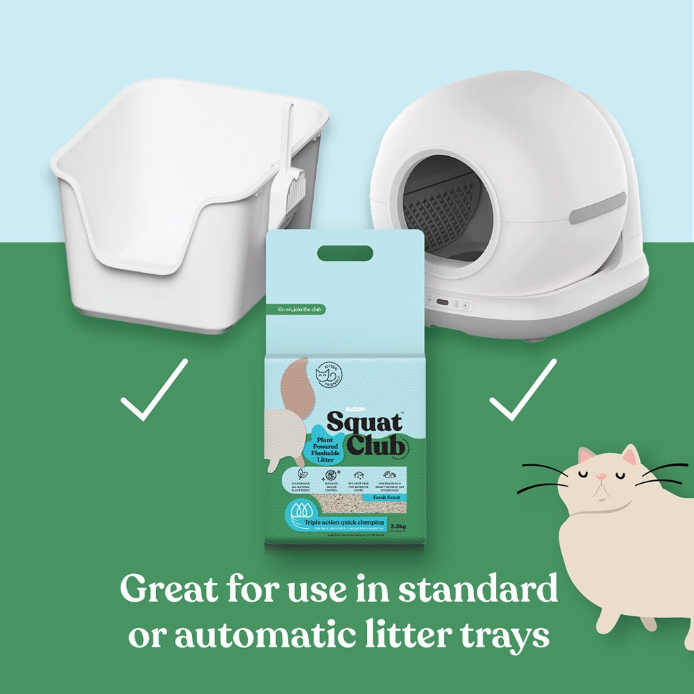 Squat Club Plant Powered Fresh Scented Flushable Cat Litter