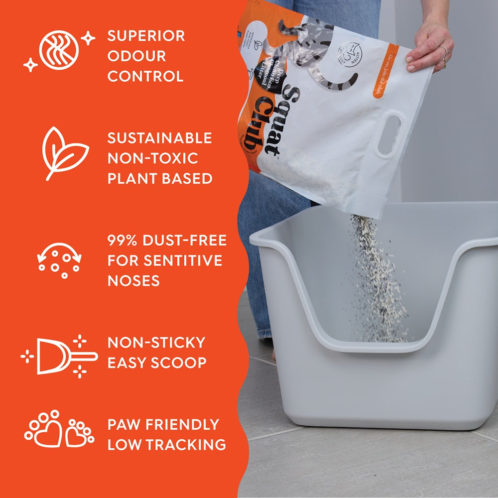 Squat Club Deep Clean Eco Charcoal Cat Litter