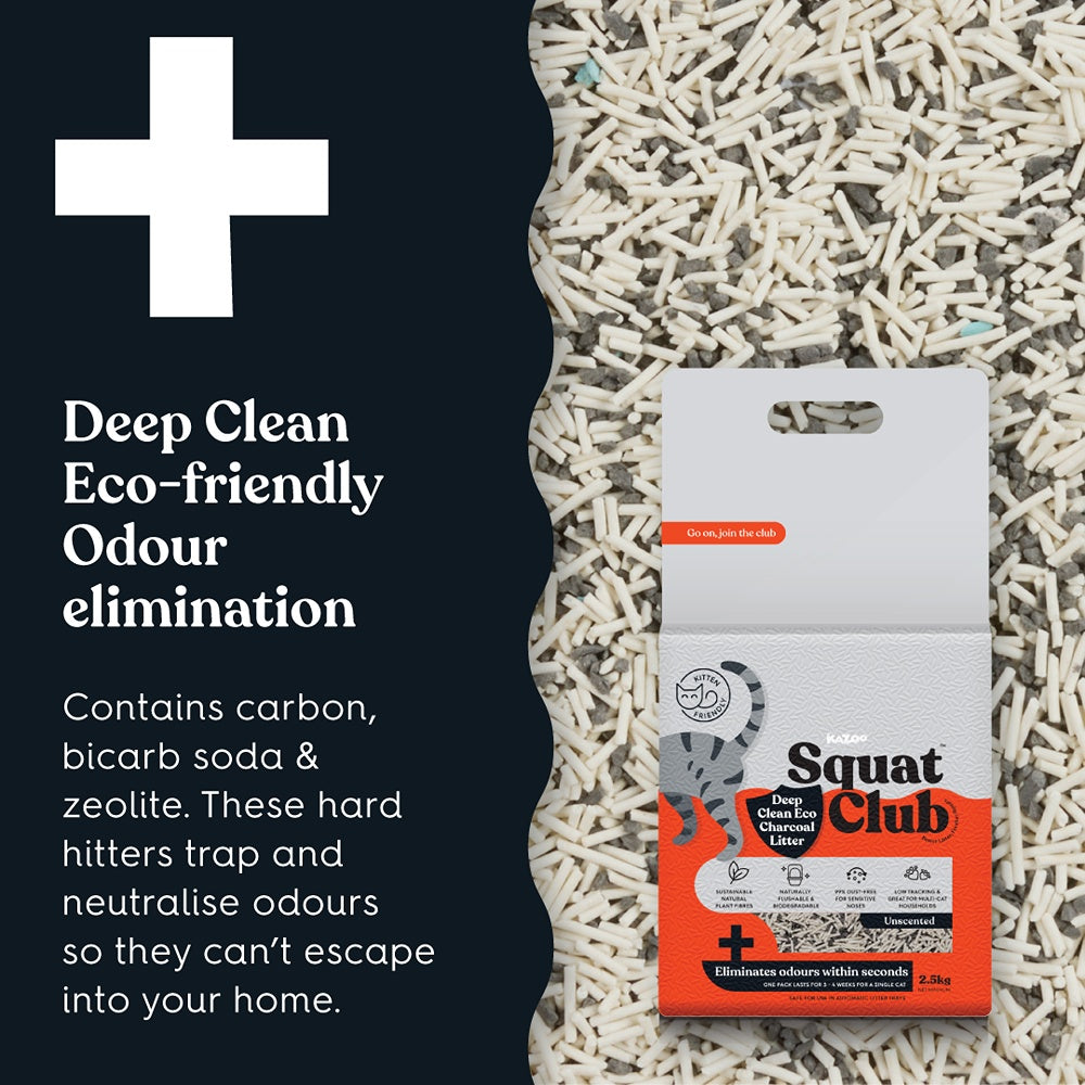 Squat Club Deep Clean Eco Charcoal Cat Litter