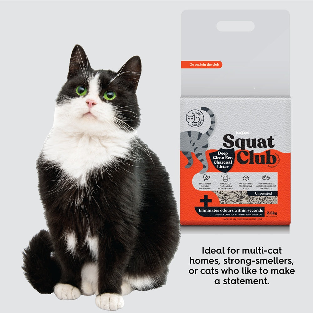 Squat Club Deep Clean Eco Charcoal Cat Litter