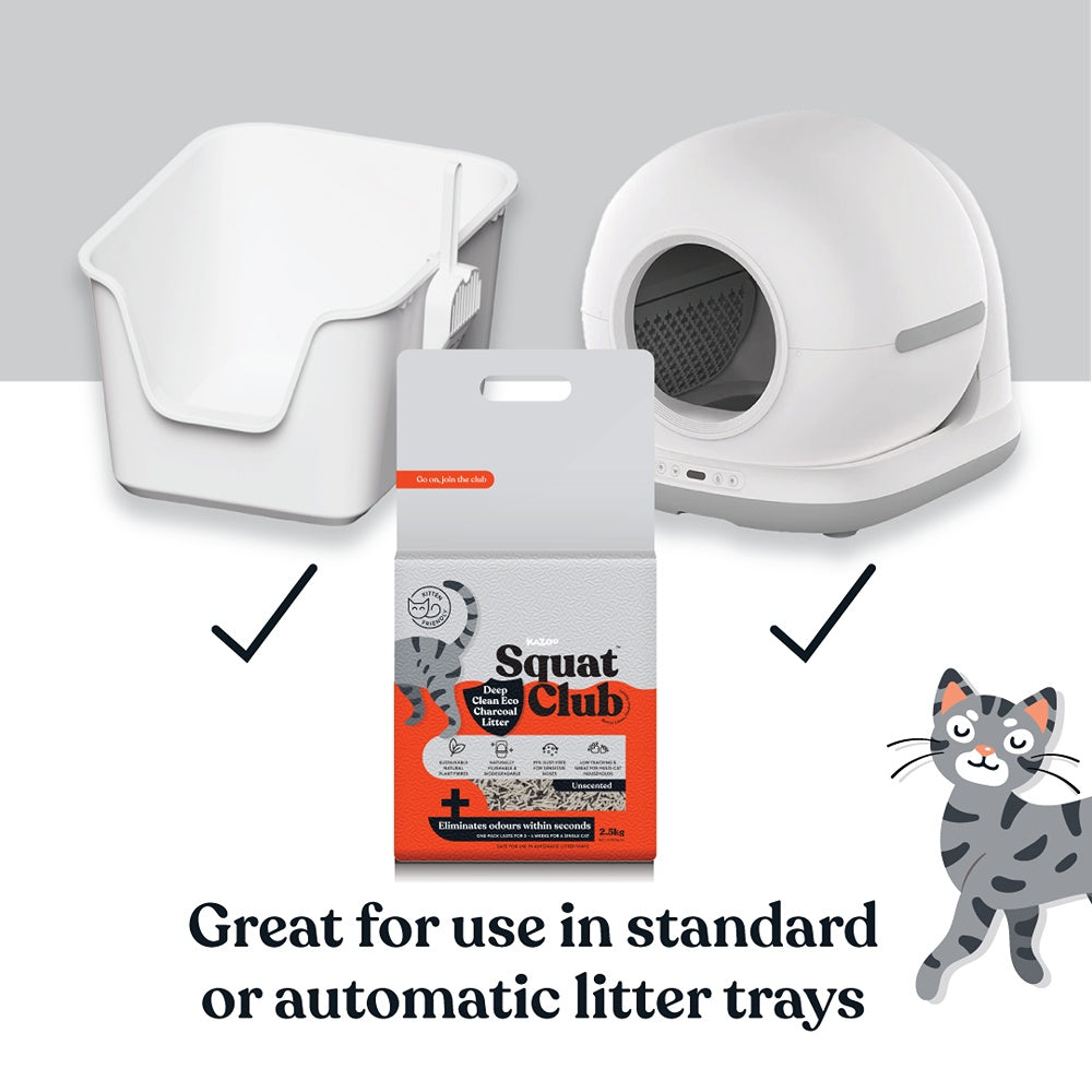Squat Club Deep Clean Eco Charcoal Cat Litter