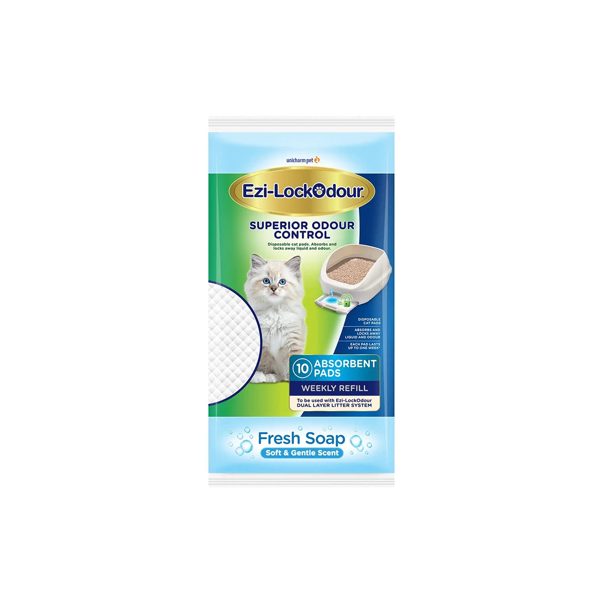 Ezi-LockOdour Absorbent Fresh Soap Scented Cat Litter Pads