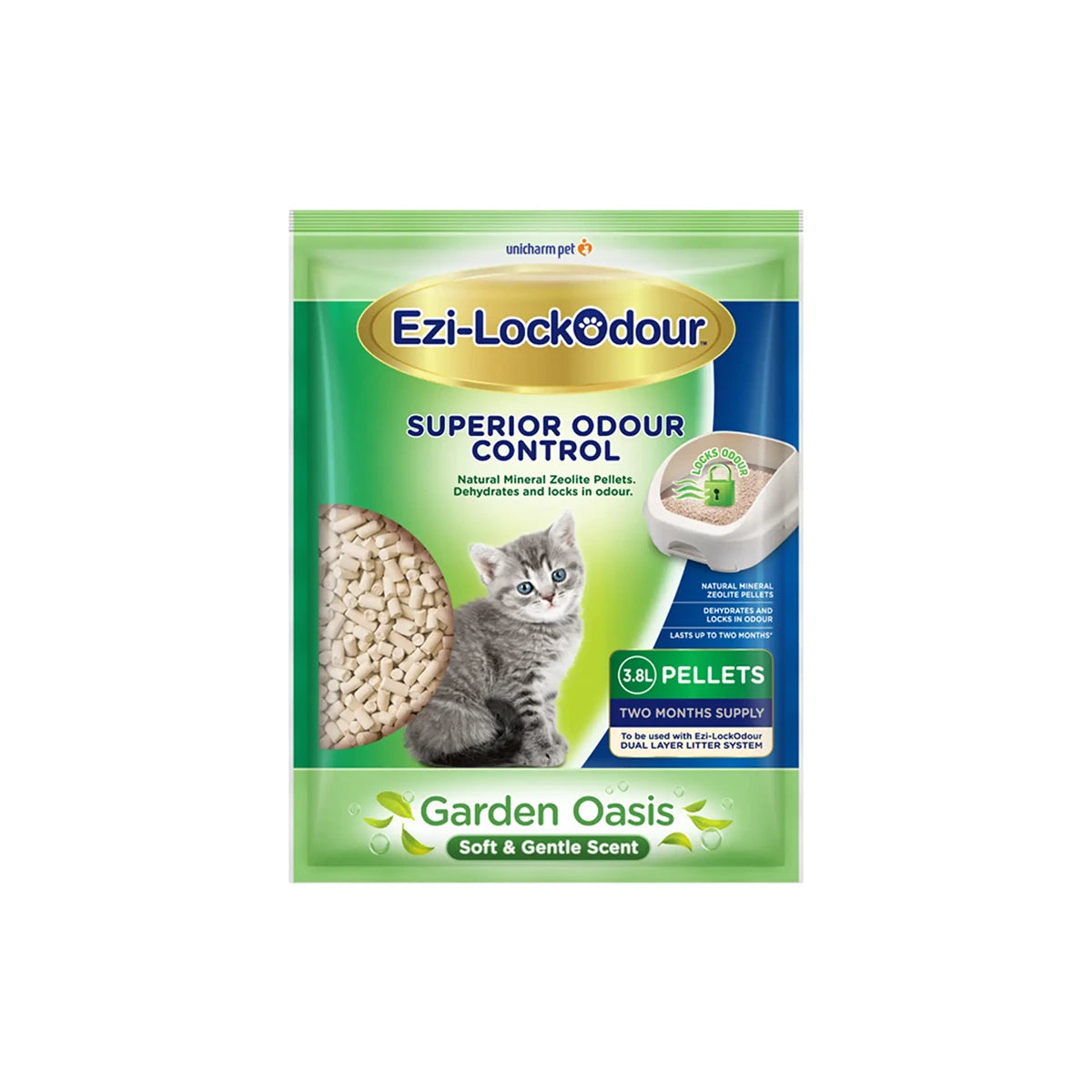 Ezi-LockOdour Natural Mineral Zeolite Pellet Garden Oasis Scented Cat Litter
