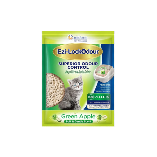 Ezi-LockOdour Natural Mineral Zeolite Pellet Green Apple Scented Cat Litter