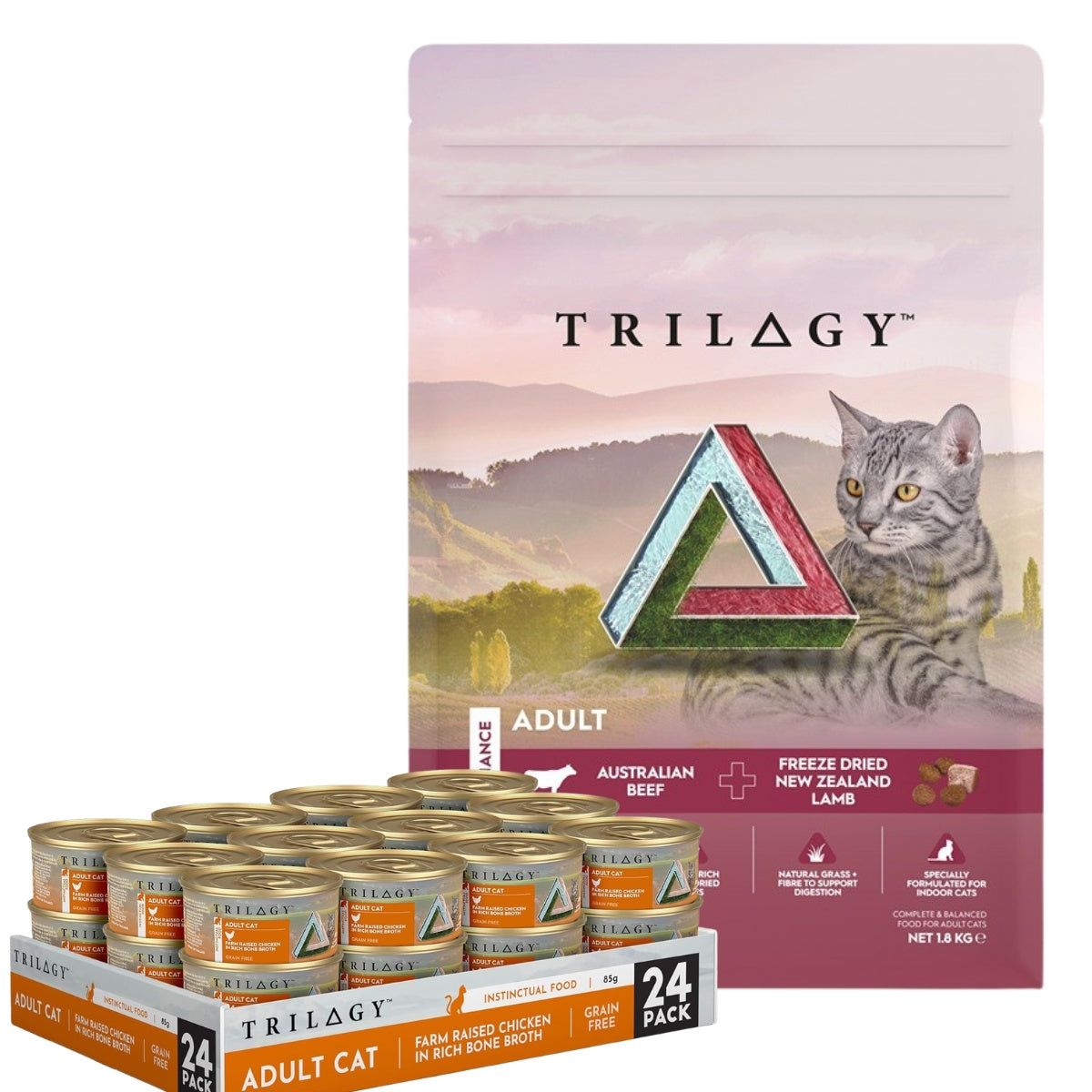 Trilogy Adult Beef & Lamb + Chicken Cat Food Bundle