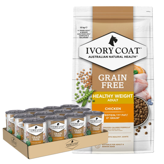 Ivory Coat Adult Healthy Weight + Chicken Dog Food Bundle