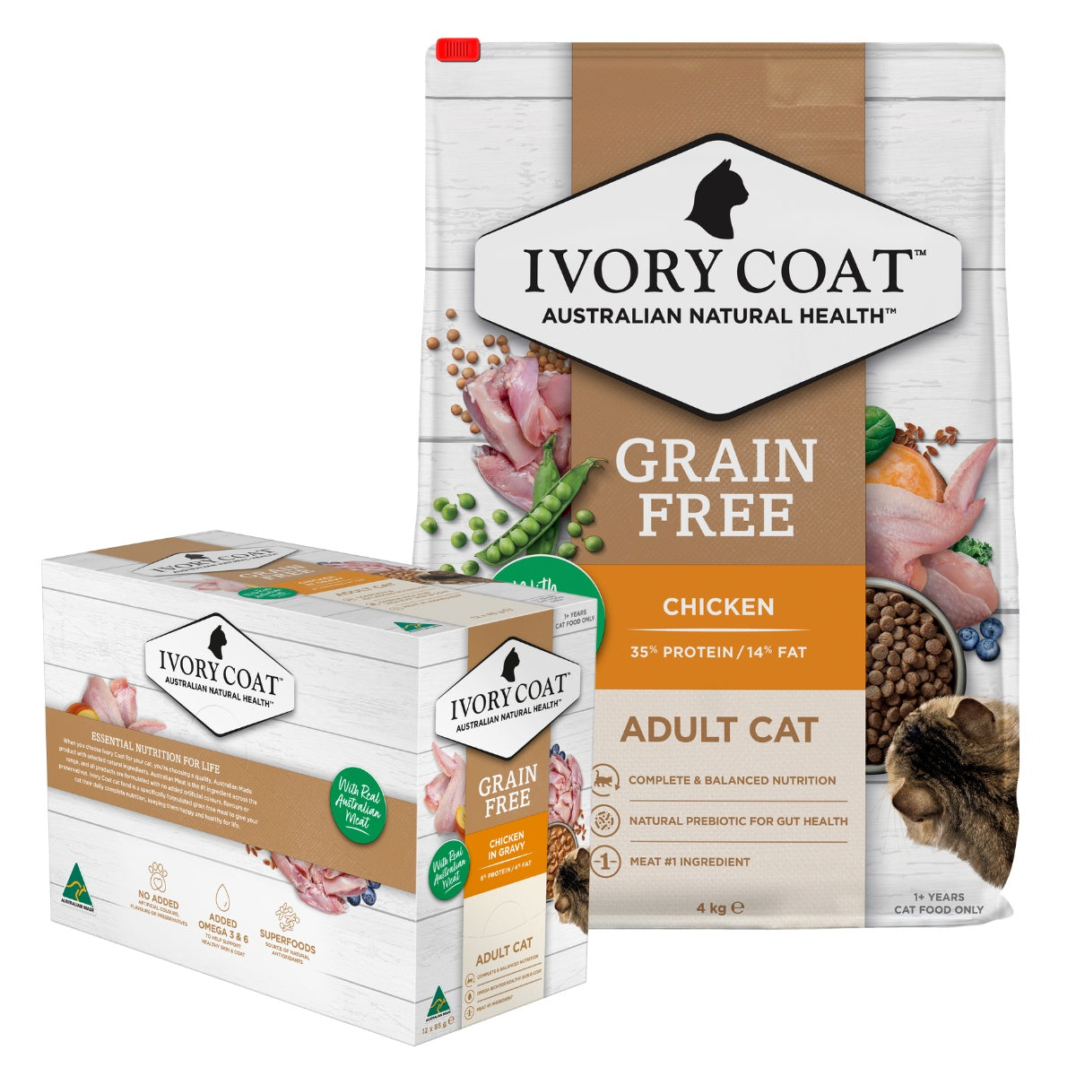 Ivory Coat Adult Grain Free Chicken Cat Food Bundle
