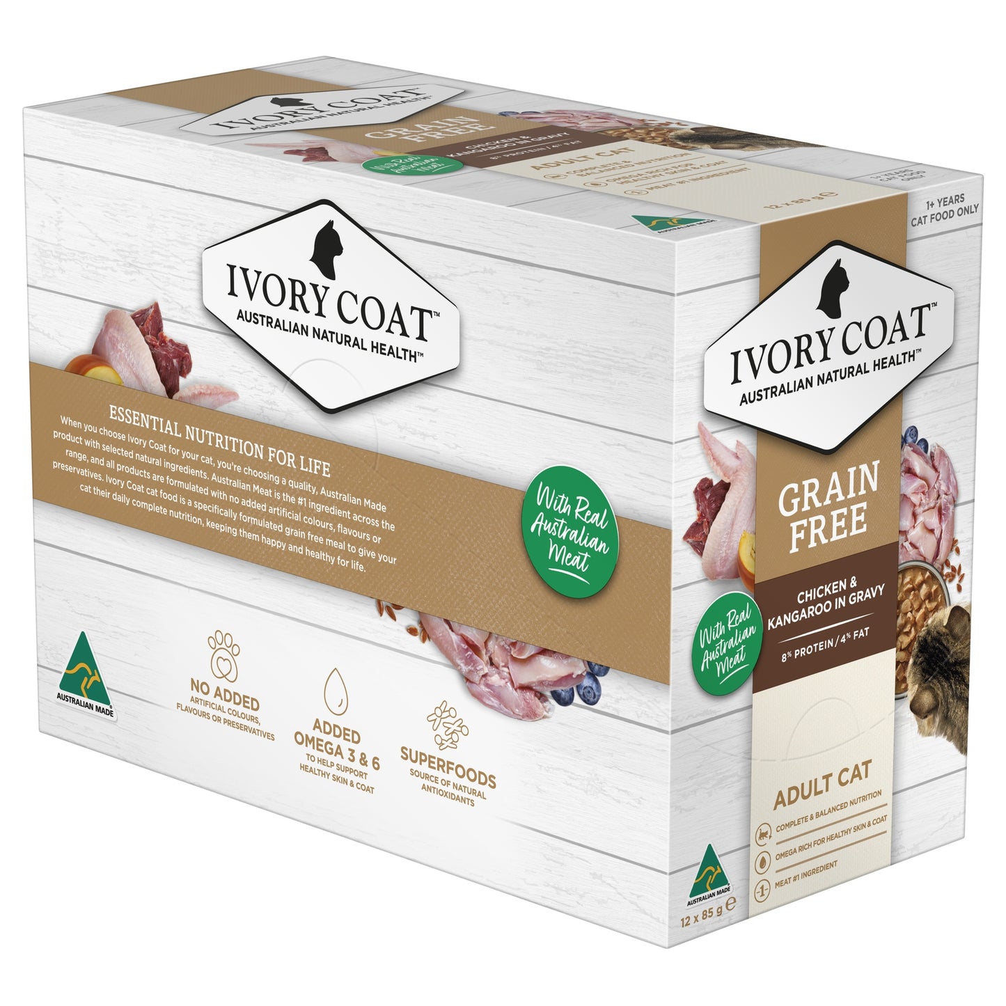 Ivory Coat Adult Grain Free Chicken & Kangaroo Cat Food Bundle
