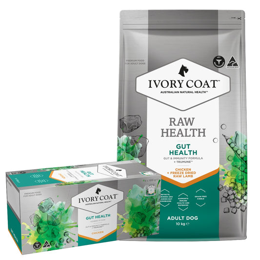 Ivory Coat Raw Health Gut Health Dog Food Bundle