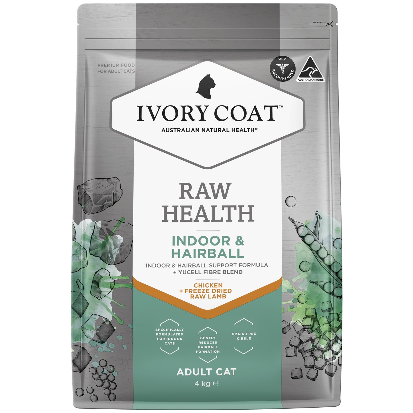 Ivory Coat Raw Health Indoor & Hairball Cat Food Bundle