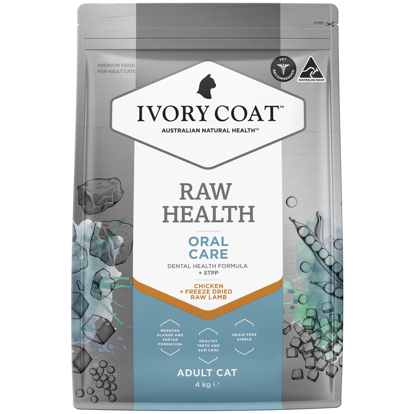 Ivory Coat Raw Health Oral Care + Gut & Digestion Cat Food Bundle