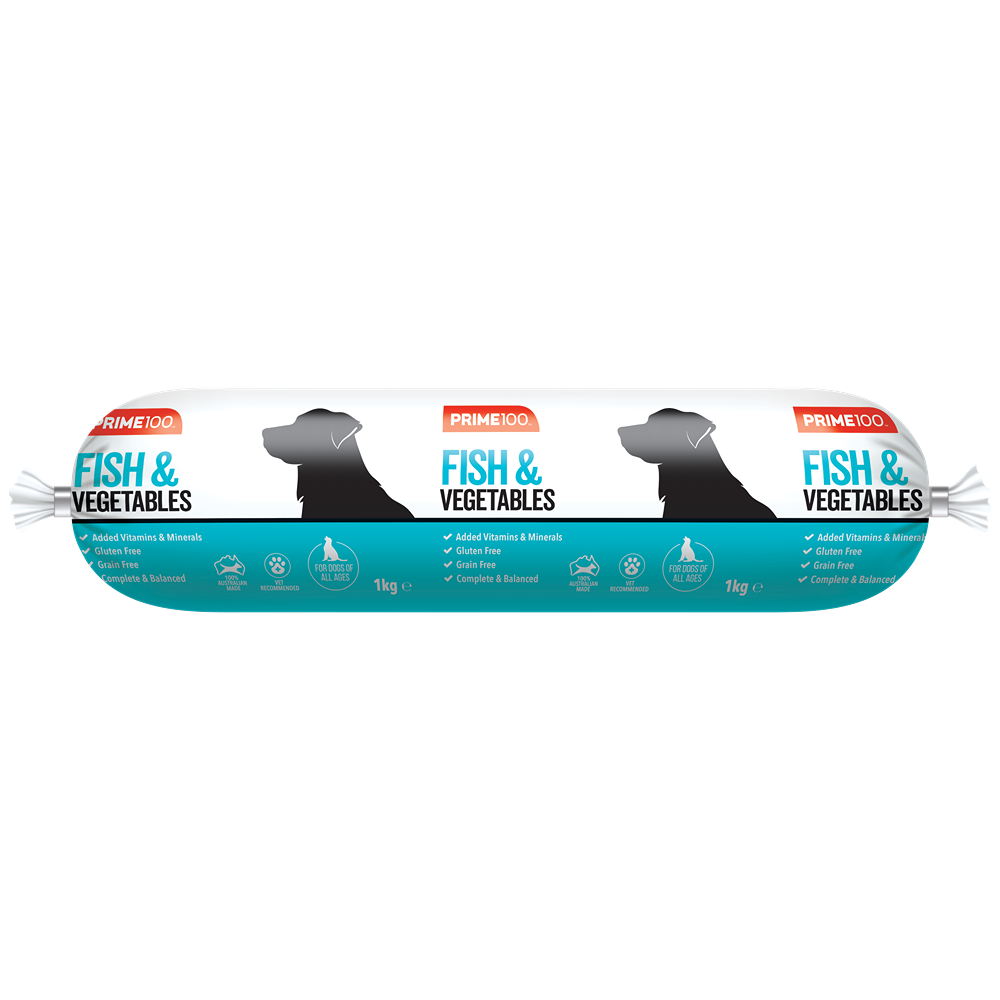 Prime100 Fish & Vegetable Cooked Dog Food Roll
