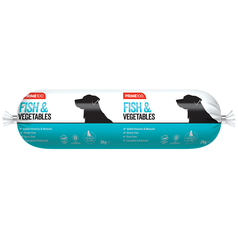 Prime100 Fish & Vegetable Cooked Dog Food Roll