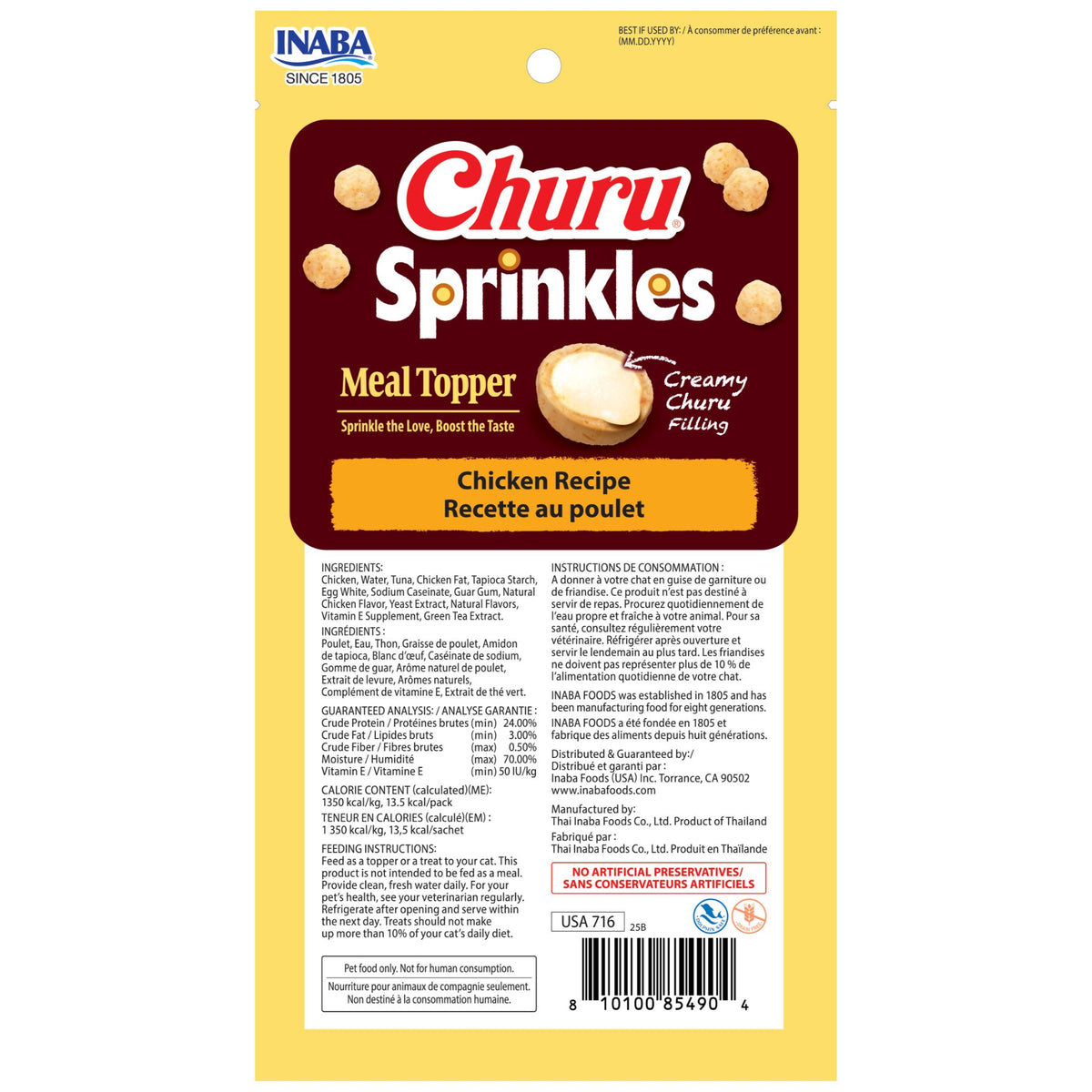 Inaba Churu Sprinkles Chicken Recipe Cat Meal Topper