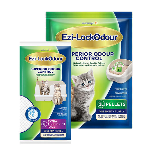Ezi-LockOdour Pellet 2L & Absorbent Pads 8pk Bundle