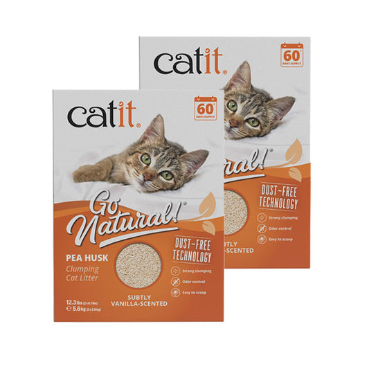 Catit Go Natural Pea Husk Clumping Cat Litter Vanilla Bundle