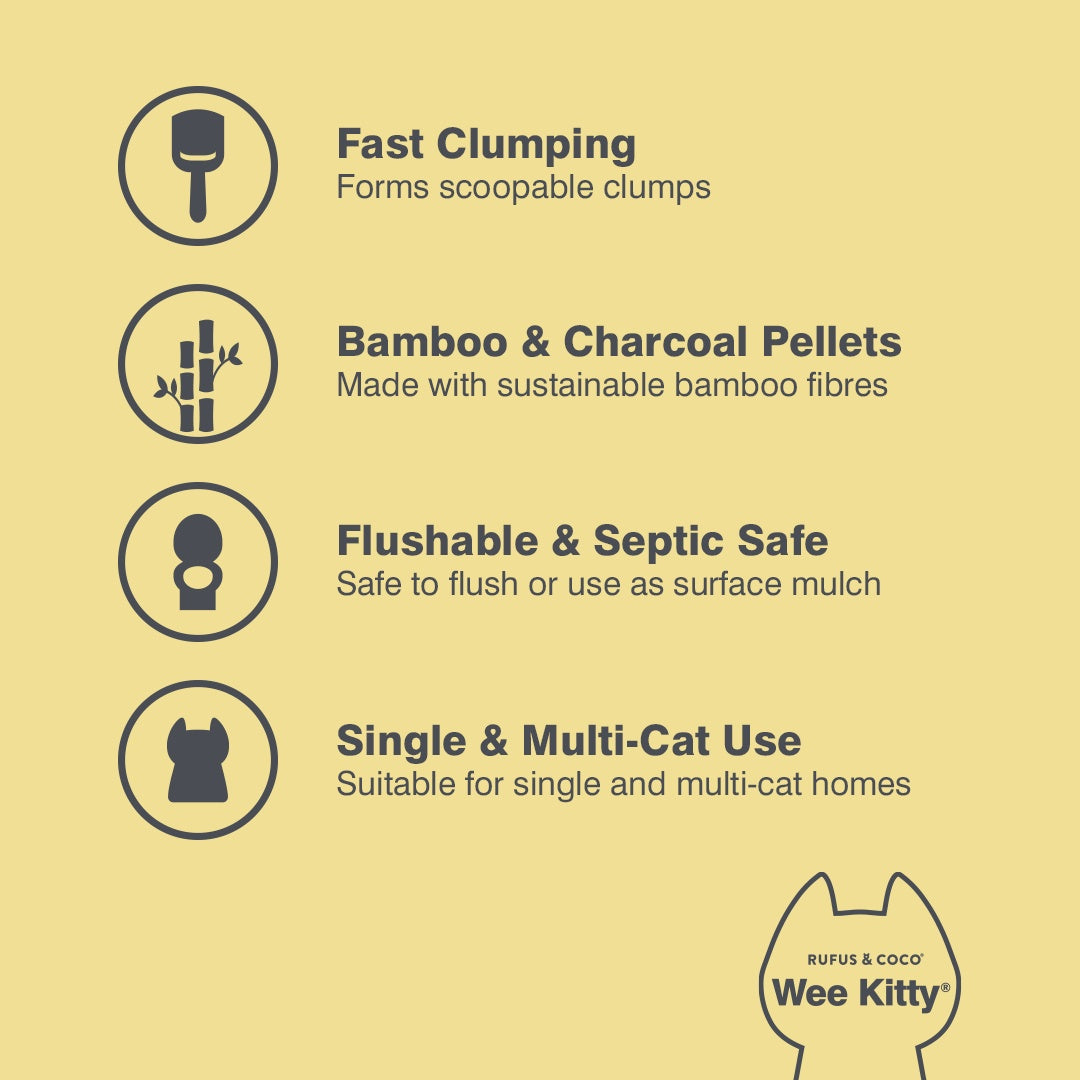 Rufus & Coco Wee Kitty Bamboo Clumping Cat Litter Bundle