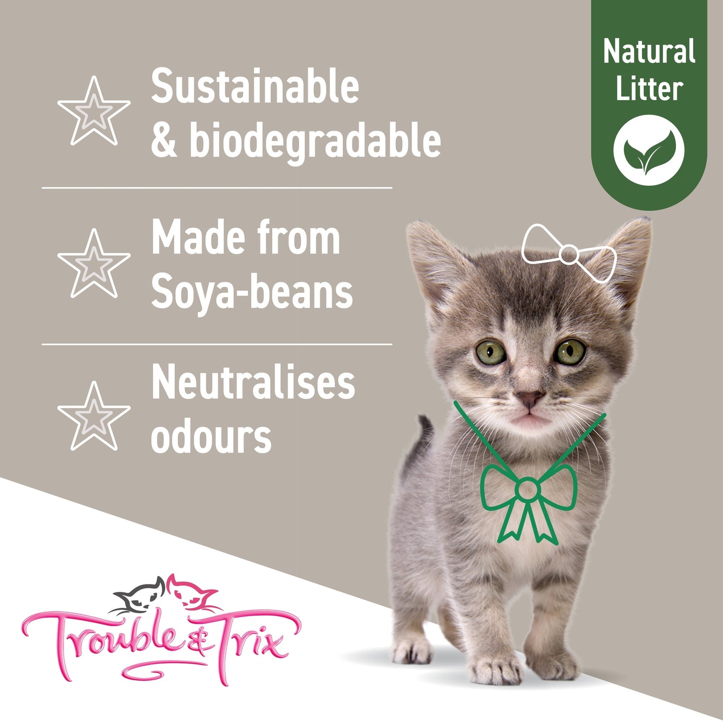Trouble N Trix Natural Clumping Tofu Cat Litter Bundle