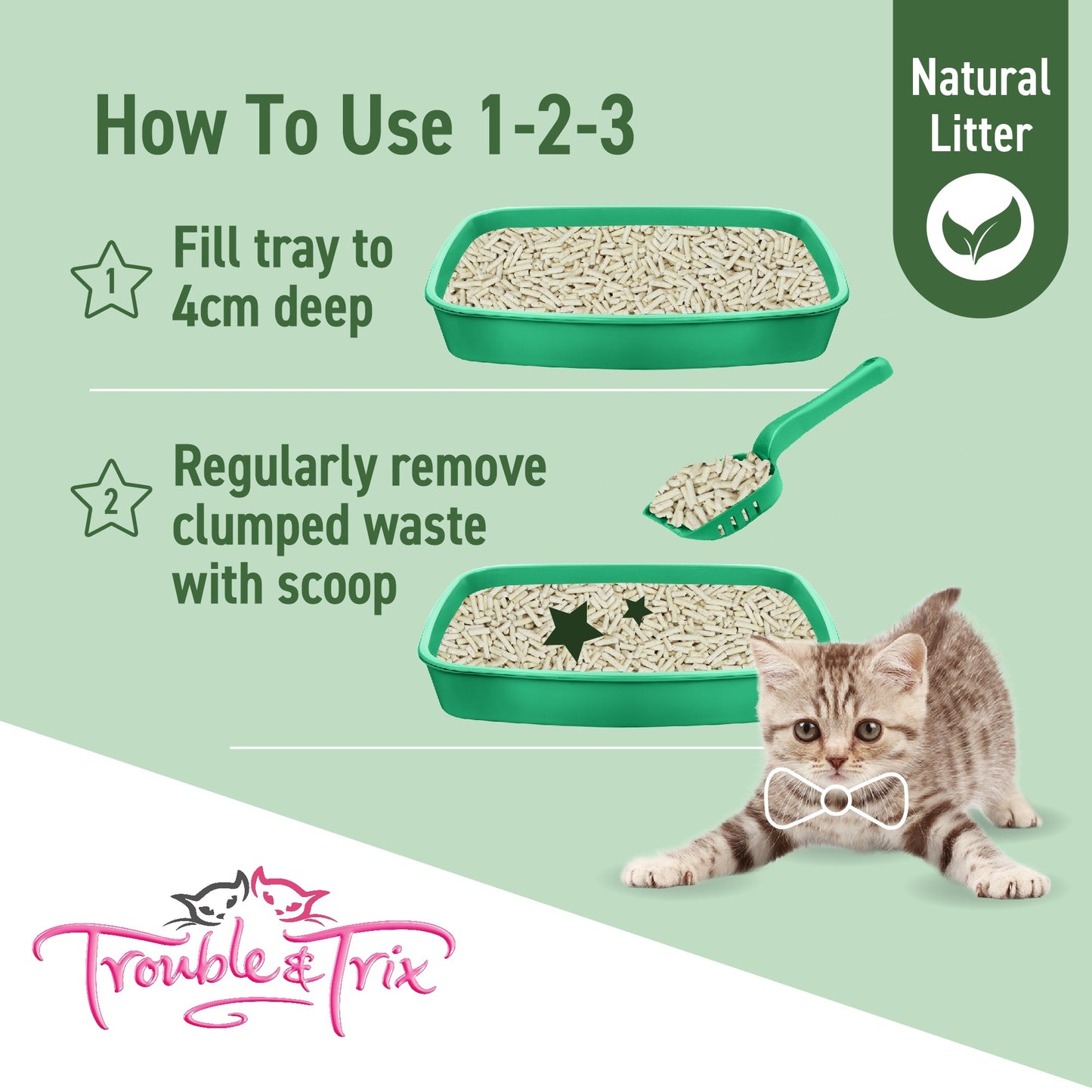 Trouble N Trix Natural Clumping Tofu Cat Litter Bundle