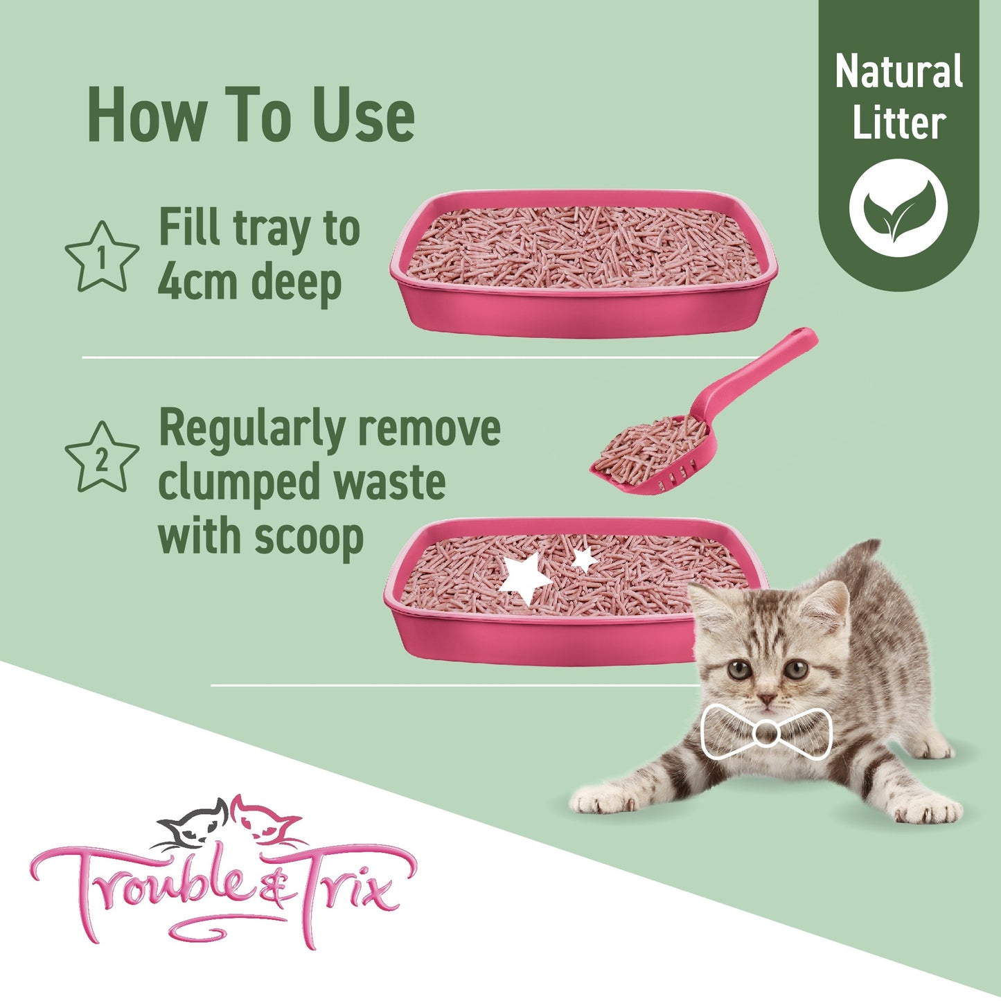 Trouble N Trix Natural Clumping Cherry Blossom Scent Tofu Cat Litter Bundle