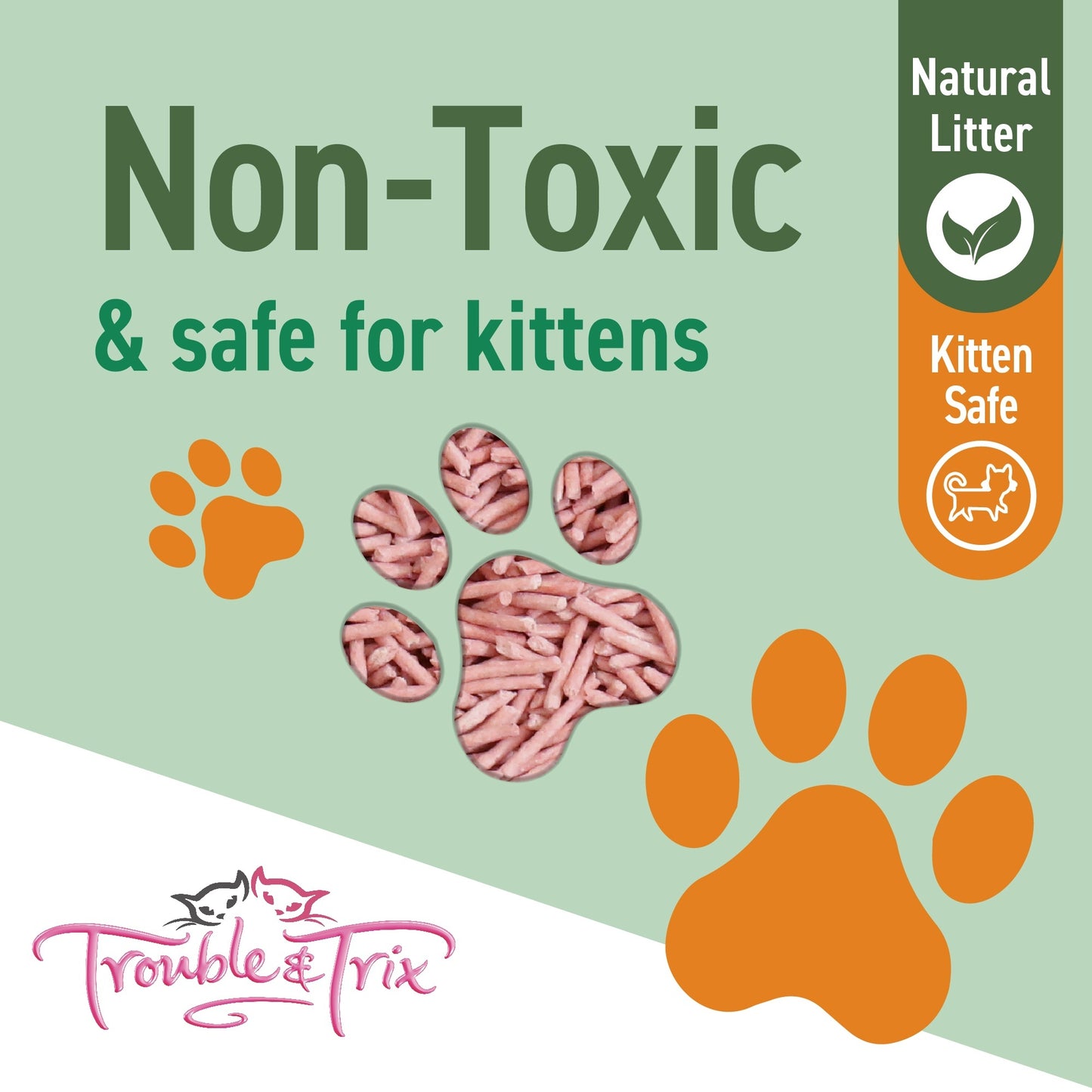 Trouble N Trix Natural Clumping Cherry Blossom Scent Tofu Cat Litter Bundle
