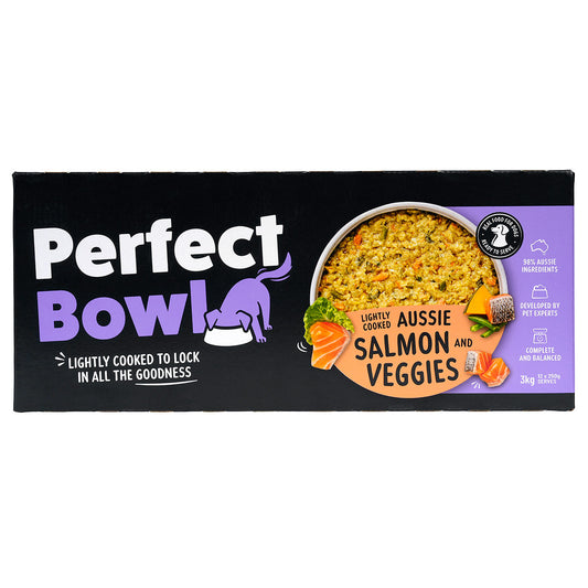 Perfect Bowl Lightly Cooked Aussie Salmon & Veggies Dog Food 