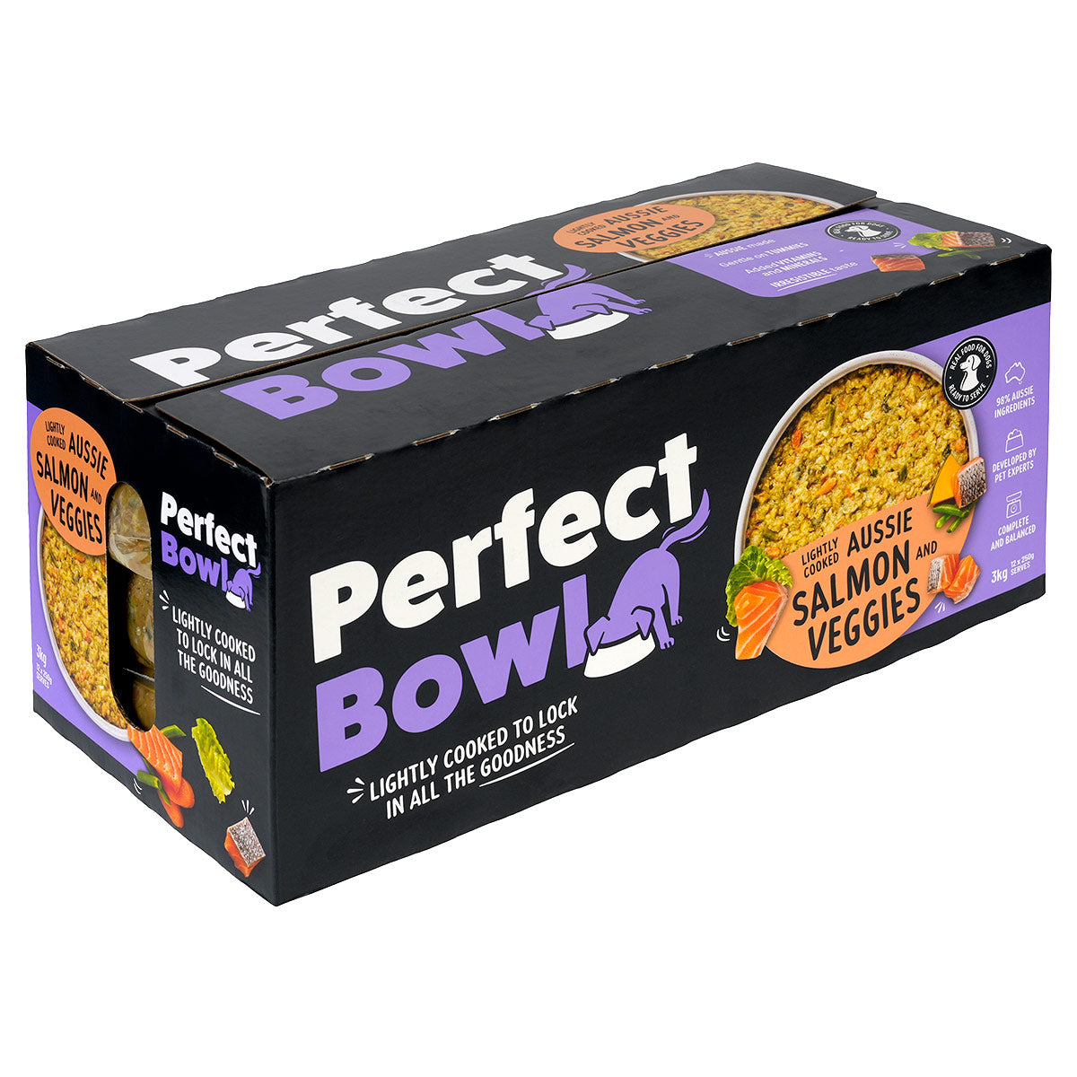 Perfect Bowl Lightly Cooked Aussie Salmon & Veggies Dog Food 