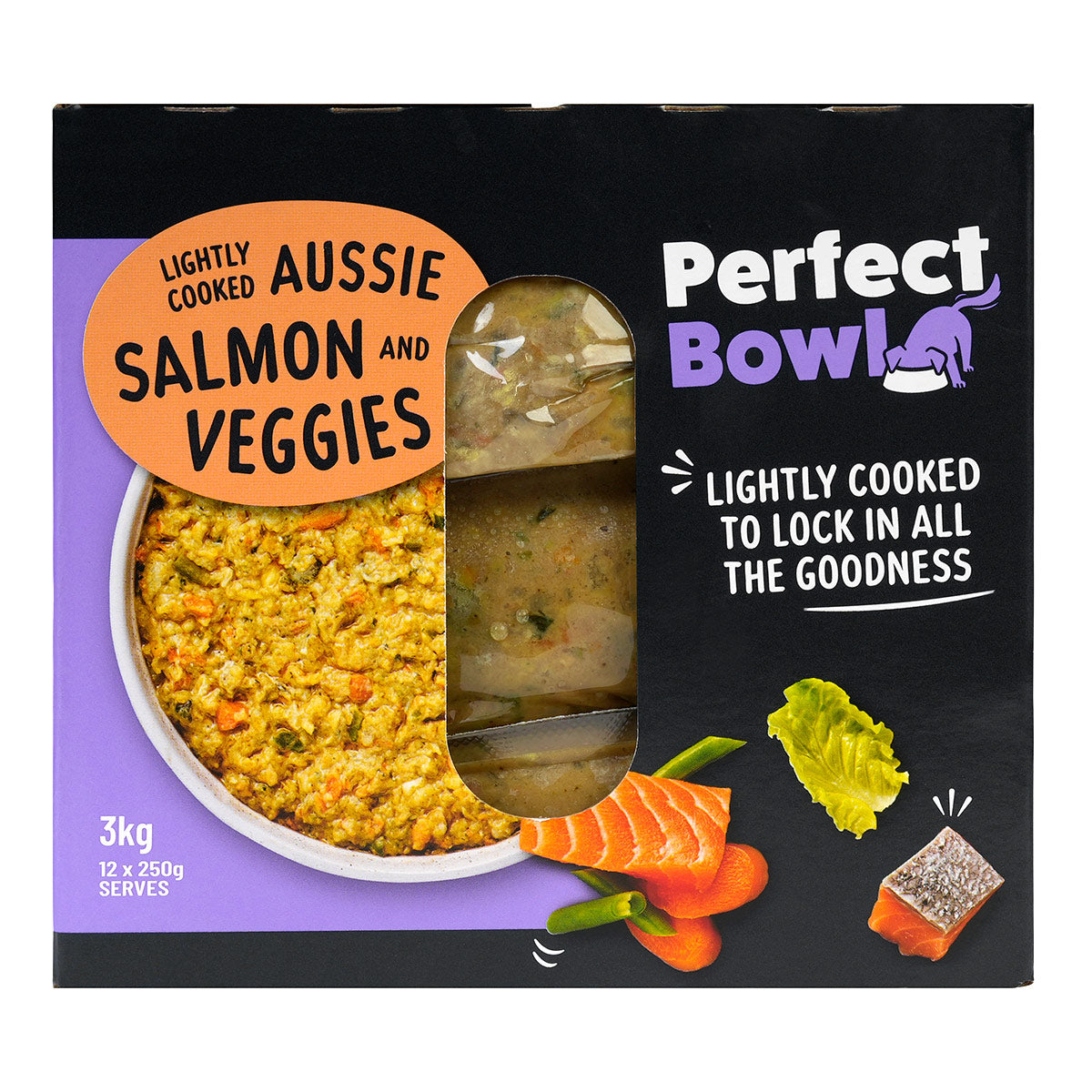 Perfect Bowl Lightly Cooked Aussie Salmon & Veggies Dog Food 