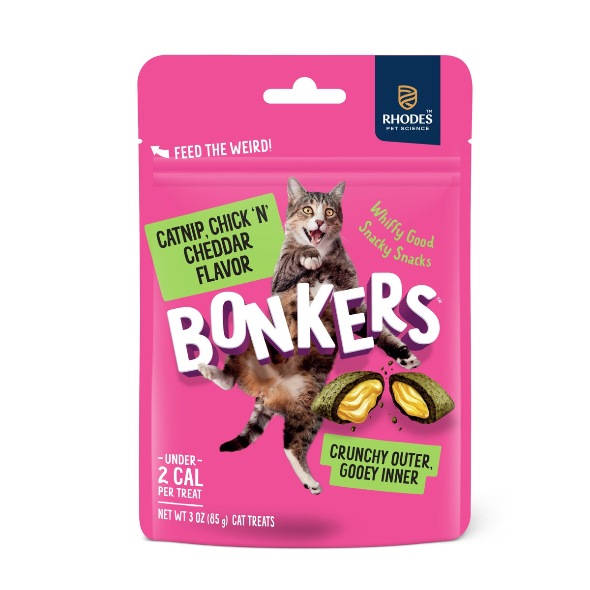 Bonkers Dry Bites Catnip, Chick 'N' Cheddar Cat Treats