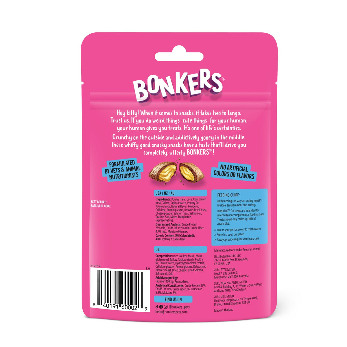 Bonkers Dry Bites Salmon Supreme Cat Treats