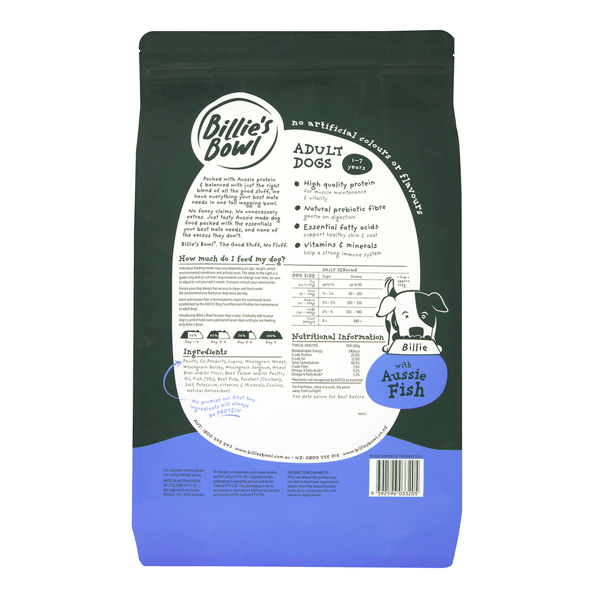 Billie's Bowl Adult with Aussie Fish Dry Dog Food