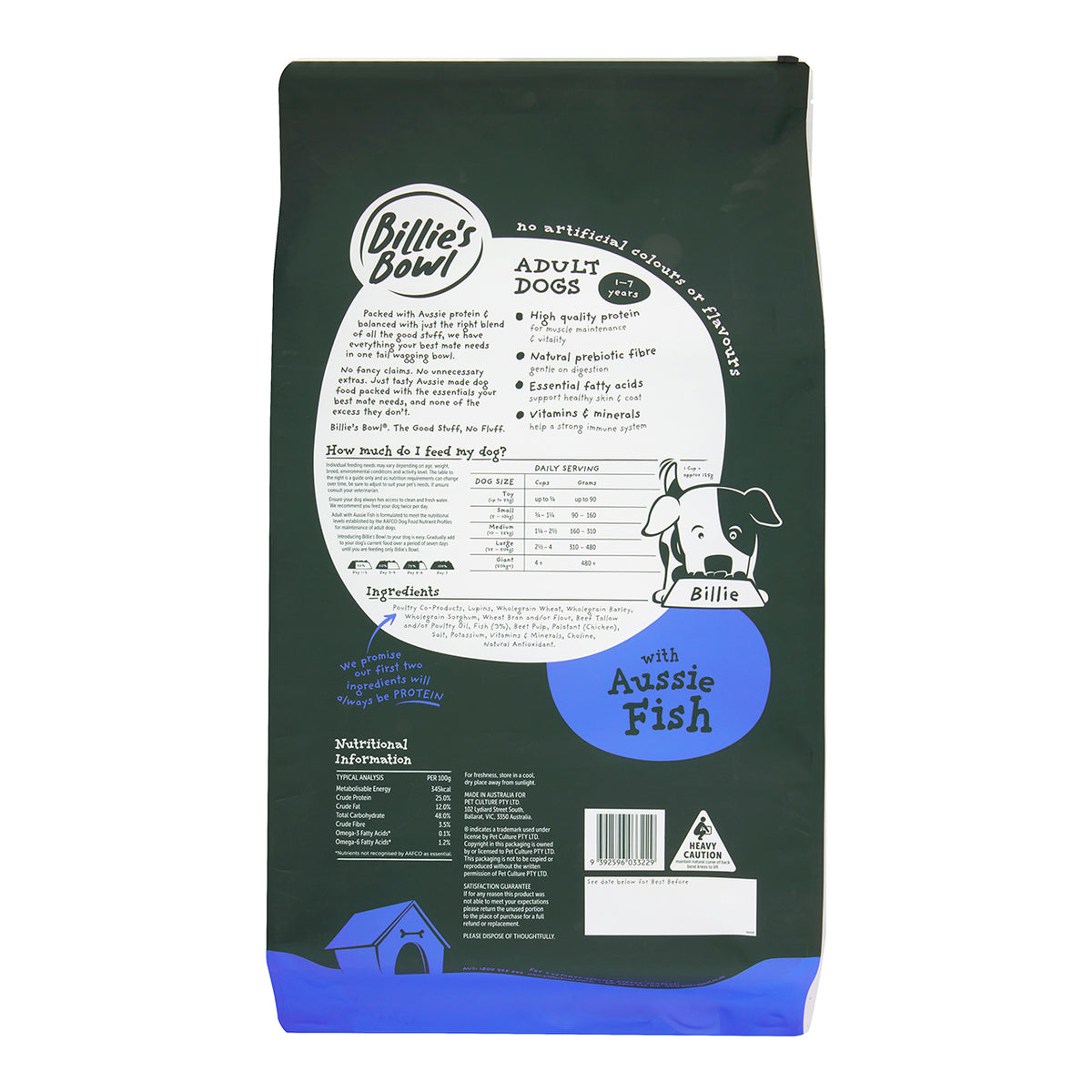 Billie's Bowl Adult with Aussie Fish Dry Dog Food